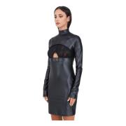 Versace Jeans Couture Svart kort klänning med cut-out detalj Black, Da...