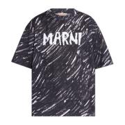 Marni Tryckt T-shirt Black, Dam