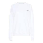 Ball Grafiskt Tryck Sweatshirt Bright White White, Dam