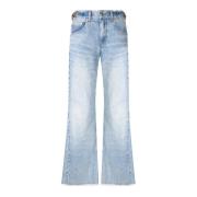 Stella McCartney Guld Kedja Bootcut Jeans Blue, Dam