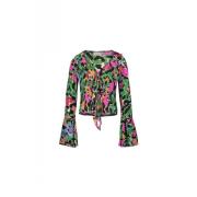 Fabienne Chapot Blommig V-ringad Blus Multicolor, Dam