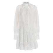 Ermanno Scervino Spetsapplikation Bomull Skjortklänning White, Dam