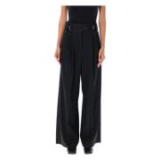 By Malene Birger Elegant Svarta Wide-Leg Byxor Black, Dam