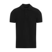 Tom Ford Tennis Piquet Polo Shirt Black, Herr