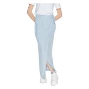 Vero Moda Blå Pinstripe Linne Blandning Spetskjol Blue, Dam