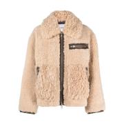 Stand Studio Faux Fur Shearling Jackor Beige, Dam