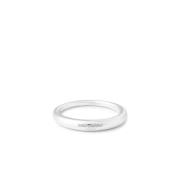 Saint Laurent Logo Dome Ring Silver Tone Mässing Gray, Dam