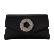 Hibourama Elegant Juvel Clutch i Svart Black, Dam