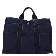 Hermès Vintage Pre-owned Canvas handvskor Blue, Dam