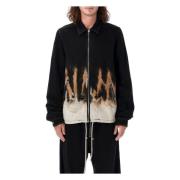 Rick Owens Black Flames Zipfront Jacka Black, Herr