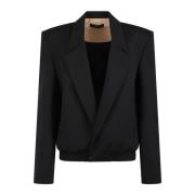 Ssheena Klassisk Blazer med Djup Ringning Black, Dam