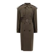 Burberry Klassisk Ull Trenchcoat Green, Herr