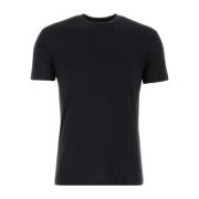 Tom Ford Svart Lyocell Blandning T-shirt Black, Herr