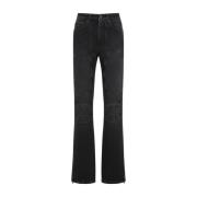 Jean Paul Gaultier Vintage Svart Denim Jeans med Snörning Black, Dam