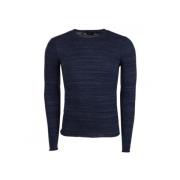 Emporio Armani Rund Hals Stickad Tröja Blue, Herr