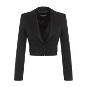 Dolce & Gabbana Svart Elegant Jacka Dammode Black, Dam