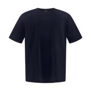 Herno Bomull Crewneck T-shirt med Broderat Logotyp Blue, Herr