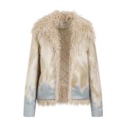 Dries Van Noten Elegant Beige Coat Aw24 Beige, Dam