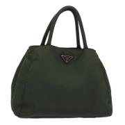 Prada Vintage Pre-owned Nylon handvskor Green, Dam