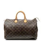 Louis Vuitton Vintage Pre-owned Belagd canvas handvskor Brown, Dam