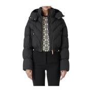 Elisabetta Franchi Vadderad Jacka Black, Dam