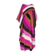 Emilio Pucci Fuchsia Silke Abstrakt Mönster Kaftan Klänning Multicolor...