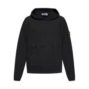 Stone Island Kompassapplikation Svart Sweatshirt Black, Herr