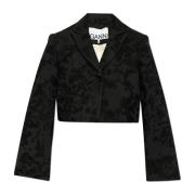 Ganni Blommigt mönster blazer Black, Dam