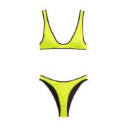 Barrow Bikini med Smile Print och Kontrastfoder Yellow, Dam