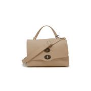 Zanellato Rosa Läderhandväska Fw24 Beige, Dam