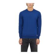 Paolo Pecora Ull Crewneck Tröja Blue, Herr