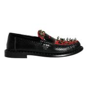 Dolce & Gabbana Leopardmönstrade Loafers Skor Black, Dam