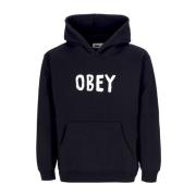 Obey Premium Huva i Fleece Svart Herr Hoodie Black, Herr