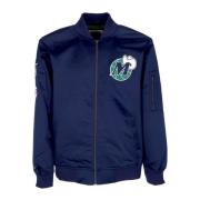 Mitchell & Ness Dallas Mavericks Lätt Satin Bomberjacka Blue, Herr