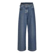 The Attico Blå Jeans med Inbyggda Shorts Blue, Dam