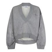 The Attico Grå Sweatshirt Höj Stil Borstad Bomull Gray, Dam