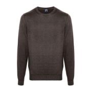 Fedeli Stiliga Girocollo Sweaters Brown, Herr