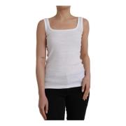 Ermanno Scervino Vit Bomull Tanktop Fyrkantig Hals White, Dam