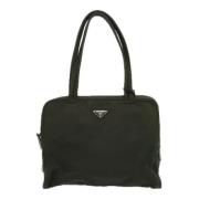 Prada Vintage Pre-owned Tyg totevskor Green, Dam