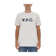 A.p.c. Logohalsband T-shirt White, Herr