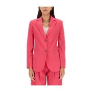 Alysi Klassisk Single-Breasted Jacka Regular Fit Pink, Dam