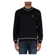 Emporio Armani Ull Crewneck Tröja Blue, Herr