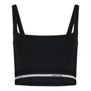 Helmut Lang Trendig Top med Ikoniska Logodetaljer Black, Dam