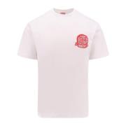 Kenzo Biologisk Bomull T-shirt med Varsity Patch White, Herr