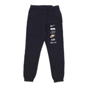 Nike Svarta Fleece Sweatpants Club+ med flera logotyper Black, Herr