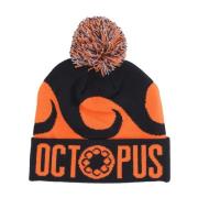 Octopus Svart/Orange Pom Pom Logo Beanie Multicolor, Herr