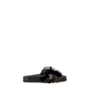 Paco Rabanne Glittrande Sandal med 3 cm Gummisula Black, Dam