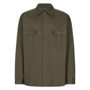 Dolce & Gabbana Grön Overshirt med Fickor Green, Herr