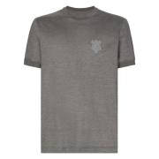 Dolce & Gabbana Grå T-shirts och Polos Slim Crest Gray, Herr