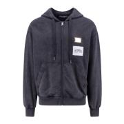 Dolce & Gabbana Bomulls Zip-Up Sweatshirt Gray, Herr